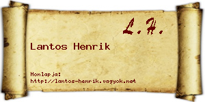 Lantos Henrik névjegykártya